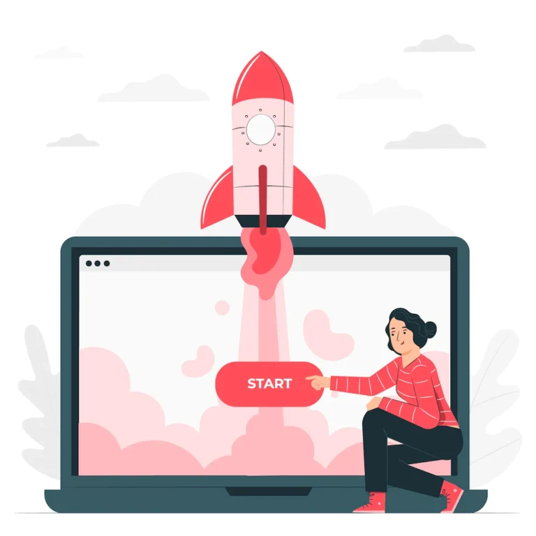 Imagem de um foguete representando o impulsionamento do site com a presença online